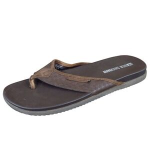 Ben Sherman Men Flip Flop Sandal Size 10 Casual Summer Beach Brown Synthetic